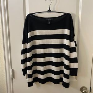 WHBM, XL, Black & White striped sweater